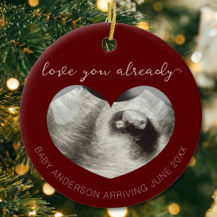 Décoration En Céramique Ultrasound Grossesse Faire-part Keepsaké Coeur