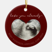 Décoration En Céramique Ultrasound Grossesse Faire-part Keepsaké Coeur (Devant)