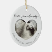 Décoration En Céramique Ultrasound Grossesse Faire-part Keepsaké Coeur (Droite)