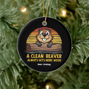 Décoration En Céramique Un Castor Propre Obtient Toujours Plus De Bois Drô