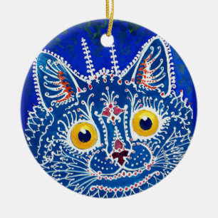 Décoration En Céramique Un chat dans le style gothique par Louis Wain 