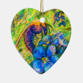 Décoration En Céramique Un coeur d'abeille et d'oubli-moi-non-Fleurs (Droite)