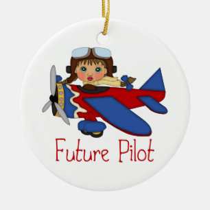 Décoration En Céramique Un futur pilote adorable, pilote d'hélicoptère -