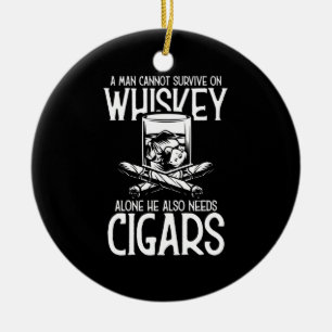 Décoration En Céramique Un Homme Qui Aime Le Whiskey Et Le Cigar