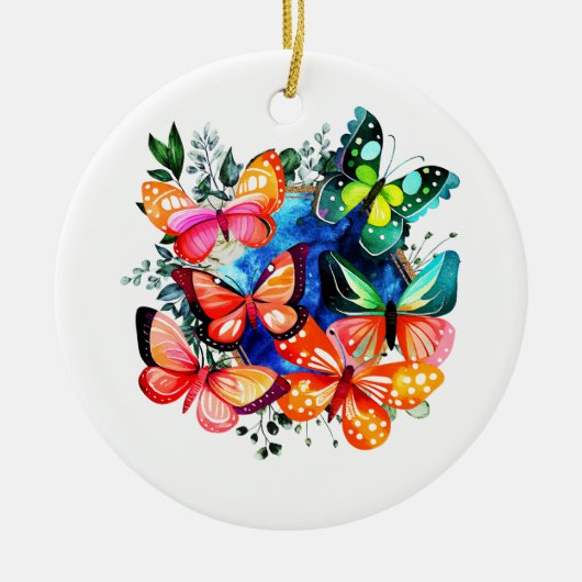 Décoration En Céramique Un Kaléidoscope De Papillons (Devant)