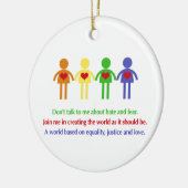 Décoration En Céramique Un monde d'égalité, de justice et d'amour (Gauche)