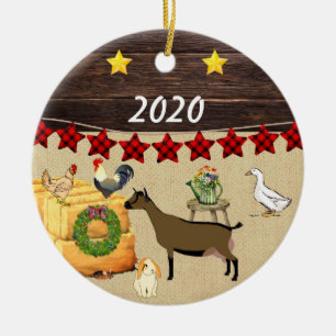 Décoration En Céramique Un pays Noël Chèvre nigériane