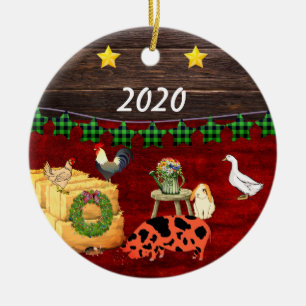 Décoration En Céramique Un pays Noël KuneKune Pig