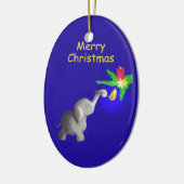 Décoration En Céramique Un petit éléphant éclaire un Noël aux bougies (Gauche)