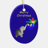 Décoration En Céramique Un petit éléphant éclaire un Noël aux bougies (Dos)