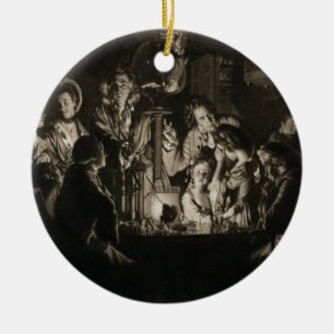 Décoration En Céramique Un philosophe Shewing une expérience sur l'air Pum