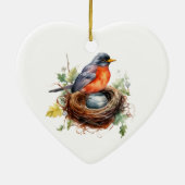 Décoration En Céramique Un Robin Apparaît Quand Les Aimés Sont Près (Dos)