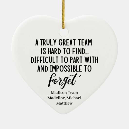 Décoration En Céramique Une équipe vraiment super est difficile à trouver. (Dos)