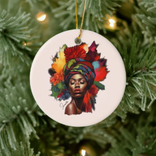 Décoration En Céramique Une femme afro-américaine capable