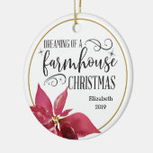 Décoration En Céramique Une ferme de Noël Poinsettia (Gauche)