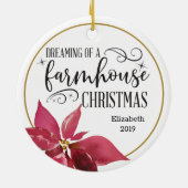 Décoration En Céramique Une ferme de Noël Poinsettia (Dos)