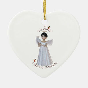 Décoration En Céramique Une fille allume Noël