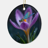 Décoration En Céramique Une libellule sur une fleur de crocus (Gauche)