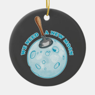 Décoration En Céramique Une nouvelle astronomie de lune amusante