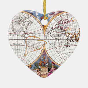 Décoration En Céramique Une Nouvelle Carte De L'Ornement Cardiaque Terraqu