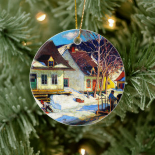 Décoration En Céramique Une rue d'un village québécois par Clarence Gagnon