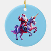 Décoration En Céramique Unicorn équitation Père Noël (Dos)