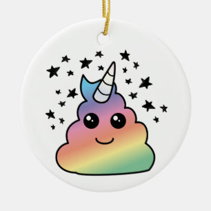 Décoration En Céramique Unicorn Rainbow Poop Emoji Kawaii