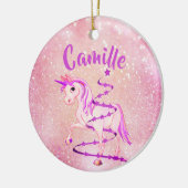 Décoration En Céramique Unicorn rose pourpre mauve fille Noël Croire (Gauche)