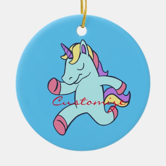 Décoration En Céramique Unicorne Bleue Courant Thunder_Cove (Devant)