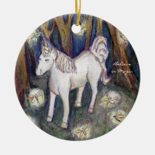 Décoration En Céramique Unicorne et Fées forestières Art Personnalisé