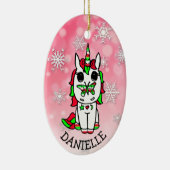 Décoration En Céramique Unicorne festive avec papillon sur le nez Noël (Droite)