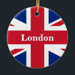 Décoration En Céramique Union Jack London ~ Drapeau britannique<br><div class="desc">Drapeau du Royaume-Uni de Grande-Bretagne et d'Irlande du Nord avec texte de Londres. Laisser tel quel,  customiser du texte ou faire vide.</div>