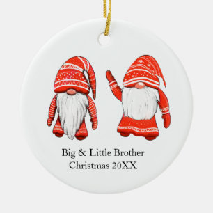 Décoration En Céramique Unique christmas Gnome big & little brother