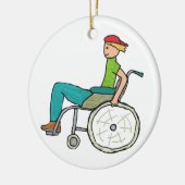 Décoration En Céramique Utilisateur Fauteuil Roulant Amusant (Gauche)