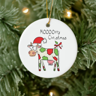Décoration En Céramique Vacances de Noël amusantes pour la vache