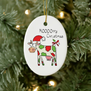 Décoration En Céramique Vacances de Noël amusantes pour la vache