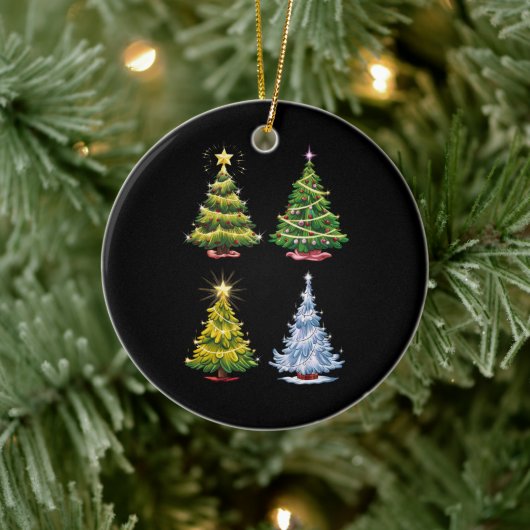 Décoration En Céramique Vacances de Noël Arbre verte (Arbre)