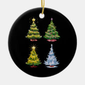 Décoration En Céramique Vacances de Noël Arbre verte (Devant)