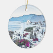 Décoration En Céramique Vacances de Noël Santorini Grèce Tourisme (Gauche)