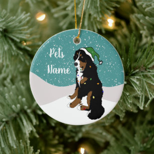 Décoration En Céramique Vacances Noël Bernese Mountain Dog Ceramic Orn