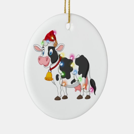Décoration En Céramique Vache avec Casquette Scaft Noël (Droite)