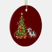 Décoration En Céramique Vache avec Casquette Scaft Noël (Droite)