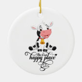 Décoration En Céramique Vache Bébé Notre Endroit Heureux (Dos)