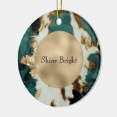 Décoration En Céramique Vache blanche turquoise or (Gauche)