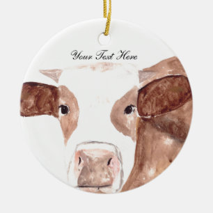 Décoration En Céramique Vache brune aquarelle Animal Farm écossaise person