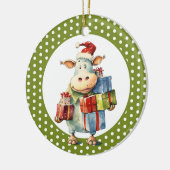 Décoration En Céramique Vache de Noël Pun  (Gauche)