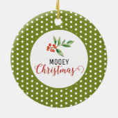 Décoration En Céramique Vache de Noël Pun  (Dos)