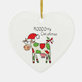 Décoration En Céramique Vache Drôle Caricature Noël (Devant)