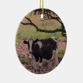 Décoration En Céramique Vache mignonne sous arbre Noël (Droite)