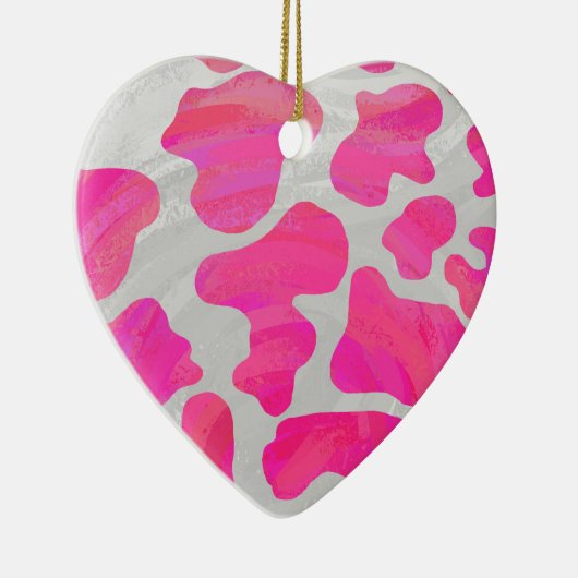 Décoration En Céramique Vache rose et blanc chaud (Droite)